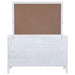 White Bexhill 10-drawer dresser with matching mirror from CoasterEveryday, showcasing a modern furniture set with clean lines.