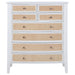 White CoasterEveryday Bexhill 8-drawer chest of drawers with modern design and sleek handles, made of durable furniture material.
