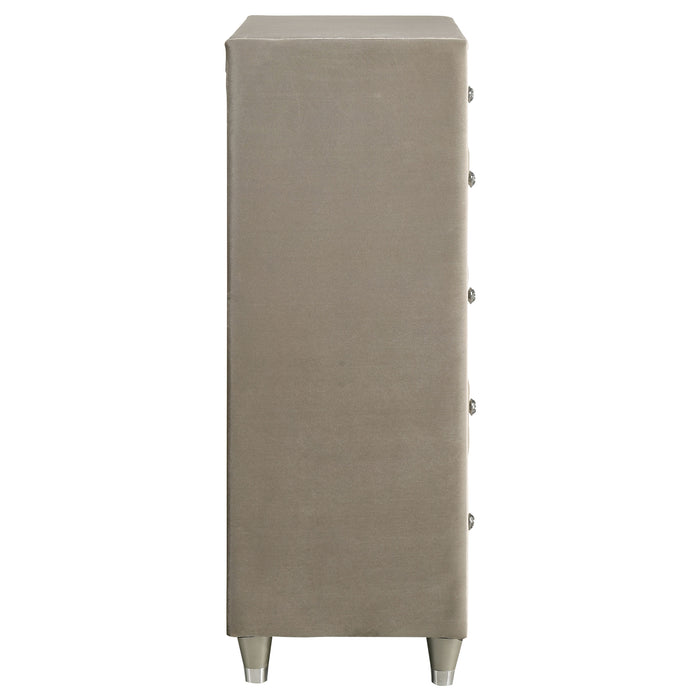 Antonella 5-drawer Bedroom Chest Ivory and Camel