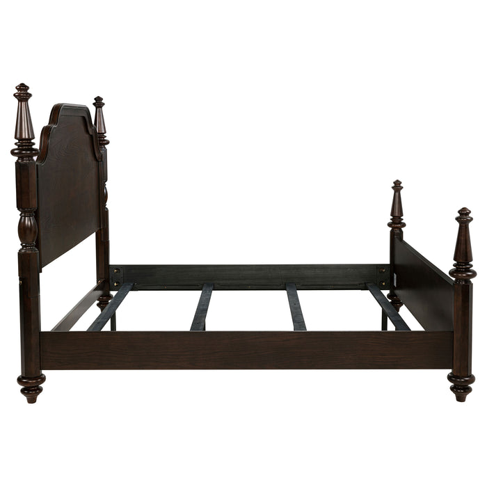 Andover 63-inch Four Poster Eastern King Bed Dark Oak