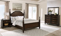 CoasterEveryday Andover California King bedroom set in dark oak wood, includes four furniture pieces with a sleek, modern design.