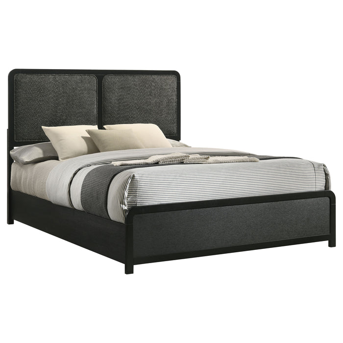 Cavelle 51-inch Upholstered Eastern King Panel Bed Black