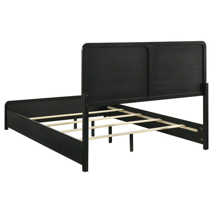 Cavelle 51-inch Upholstered Eastern King Panel Bed Black
