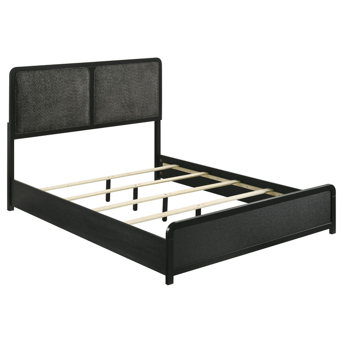 Cavelle 51-inch Upholstered Queen Panel Bed Black