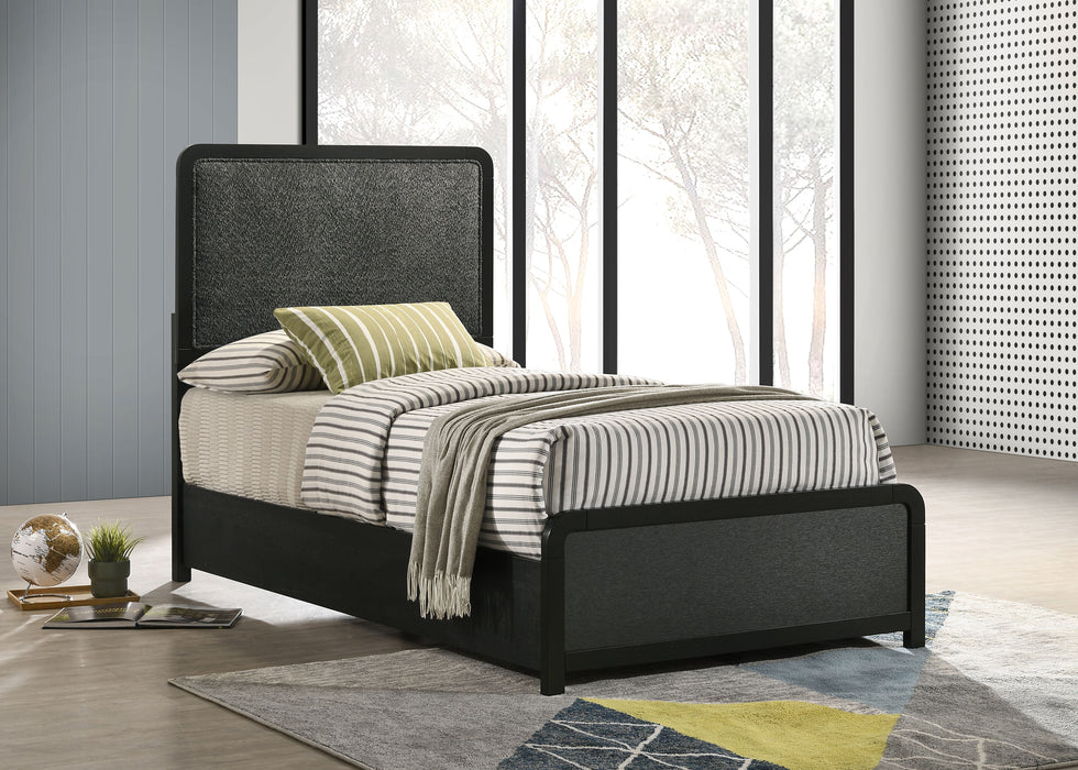 Cavelle 51-inch Upholstered Twin Panel Bed Black