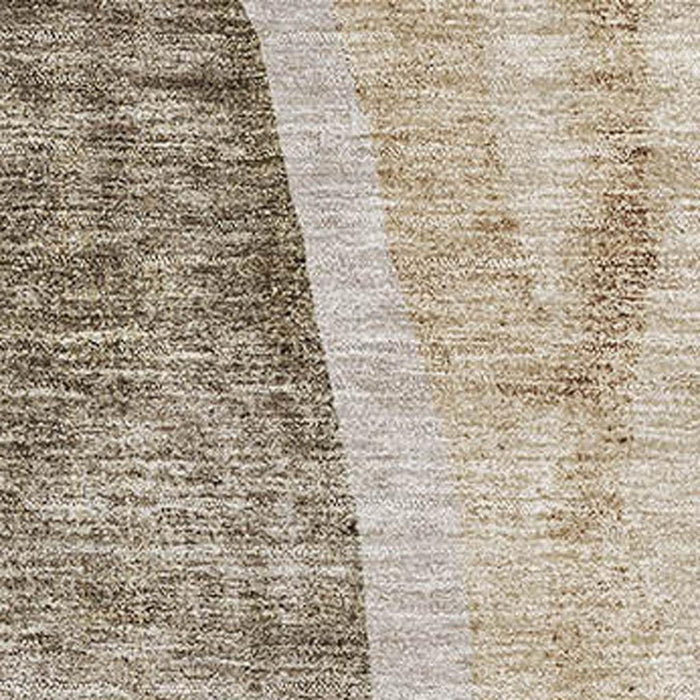 10' X 14' Abstract Washable Area Rug With UV Protection (655306) - Brown / Ivory