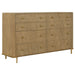 Arini 3-piece queen bedroom set by CoasterEveryday featuring sand wash finish and natural cane accents, including bed, dresser, and nightstands.