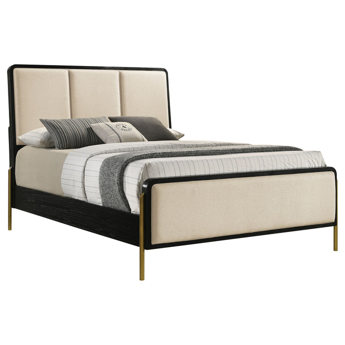 Arini 56-inch California King Panel Bed Cream and Black