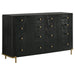 Black Arini 8-drawer dresser by CoasterEveryday showing sleek furniture with spacious storage drawers.