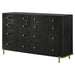 Black Arini 8-drawer dresser from CoasterEveryday featuring sleek wooden finish and modern furniture design.