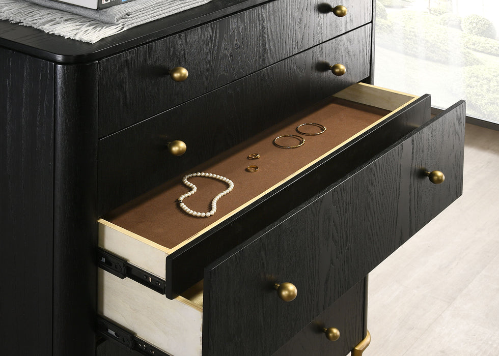 Arini 6-drawer Bedroom Chest Black