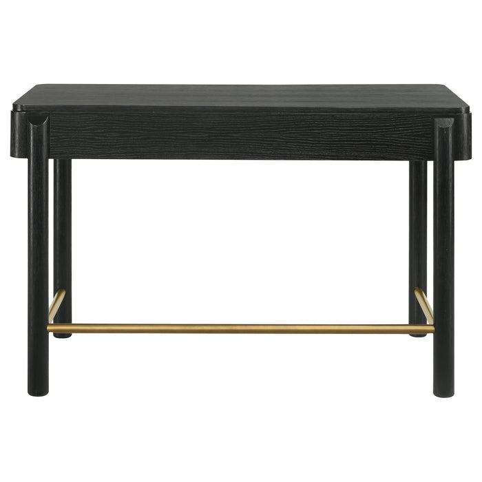 Black Arini 2-drawer vanity desk makeup table by CoasterEveryday, featuring a sleek furniture design with two functional drawers.