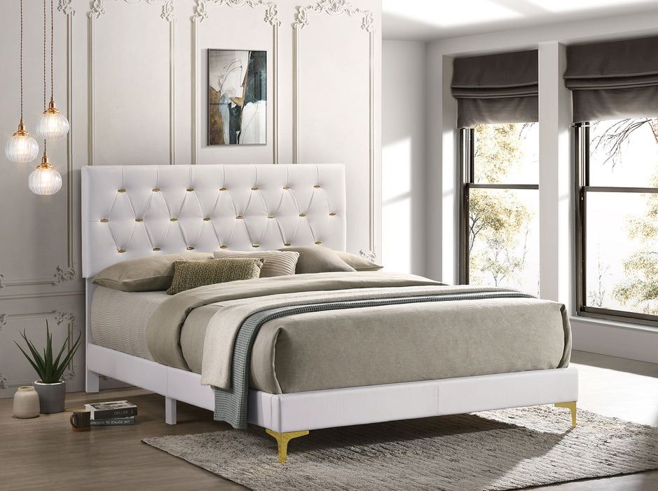 Kendall Upholstered Eastern King Panel Bed White