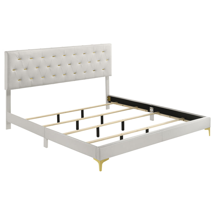 Kendall Upholstered Eastern King Panel Bed White