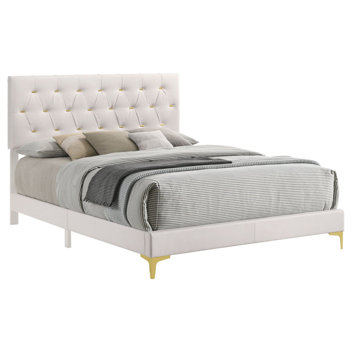 Kendall Upholstered California King Panel Bed White