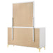 CoasterEveryday Kendall white 6-drawer dresser with attached mirror, wooden furniture for bedroom storage and decor