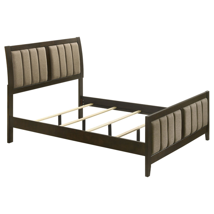 Wilkes 4-Piece Full Bedroom Set with Upholstered Bed Dark Cocoa