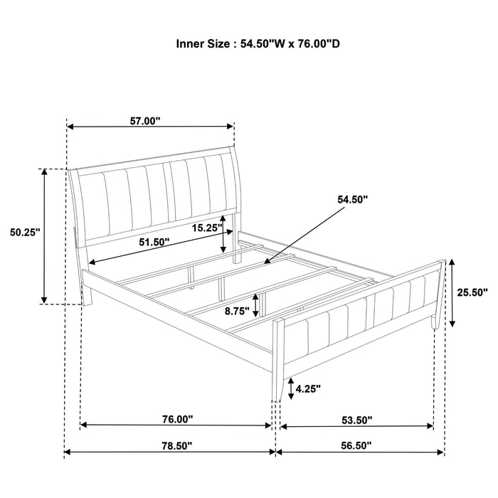 Wilkes 4-Piece Full Bedroom Set with Upholstered Bed Dark Cocoa