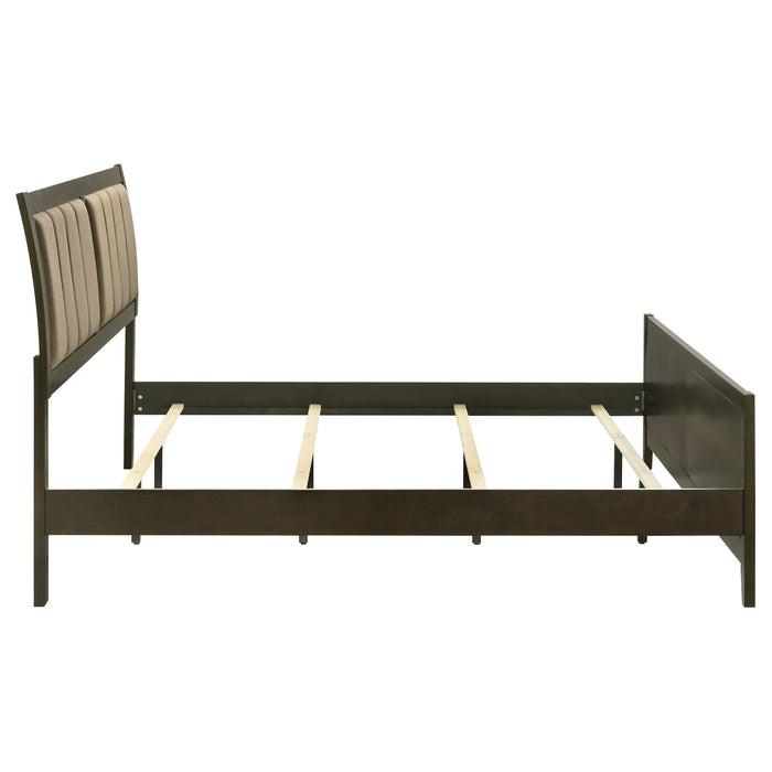 Wilkes 51-inch Upholstered Eastern King Bed Dark Cocoa
