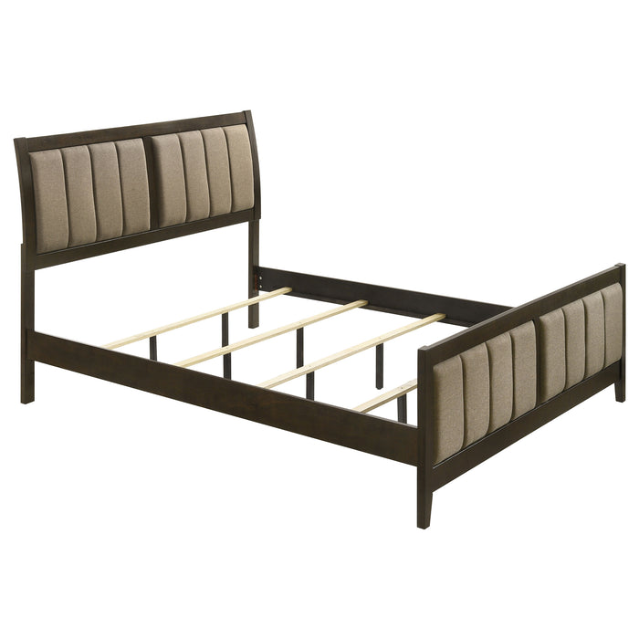 Wilkes 4-Piece California King Bedroom Set with Upholstered Bed Dark Cocoa
