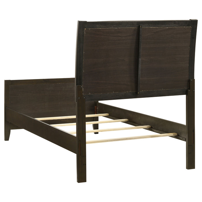 Wilkes 4-Piece Twin Bedroom Set with Upholstered Bed Dark Cocoa