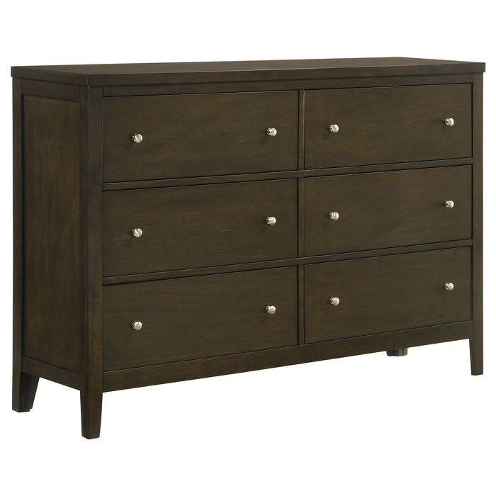 Wilkes 5-Piece Twin Bedroom Set with Upholstered Bed Dark Cocoa