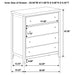 CoasterEveryday Wilkes 5-piece twin bedroom set with dark cocoa upholstered bed and matching furniture