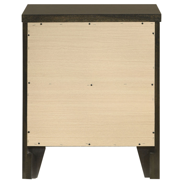 Wilkes Transitional 2-Drawer Nightstand with Metal Knobs Dark Cocoa