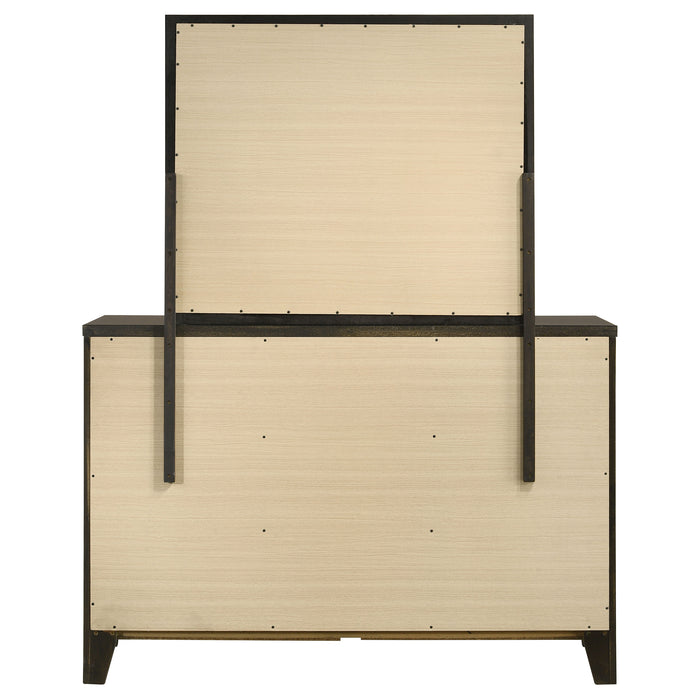 Wilkes 2-Piece Transitional 6-Drawer Dresser with Mirror Dark Cocoa
