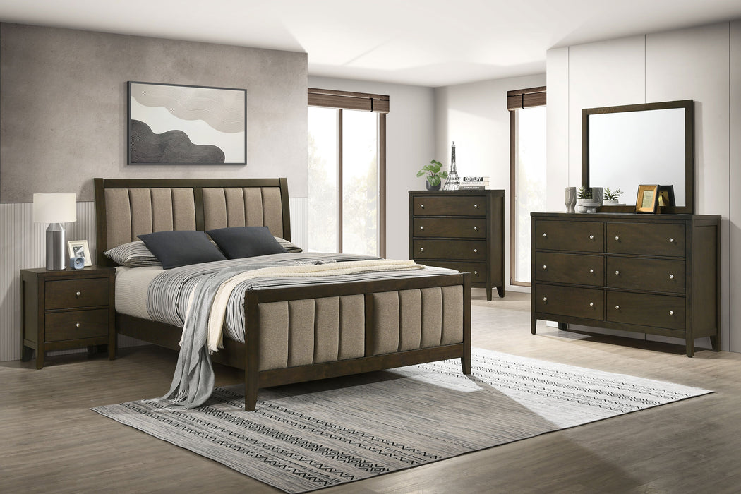 Wilkes Transitional 6-Drawer Dresser with Metal Knobs Dark Cocoa