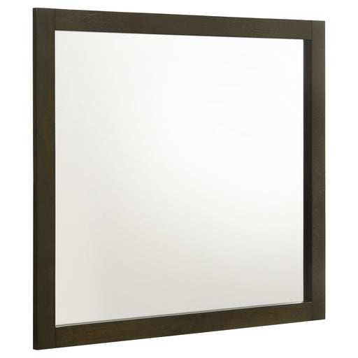 Wilkes transitional rectangular dresser mirror with dark cocoa wood frame by CoasterEveryday