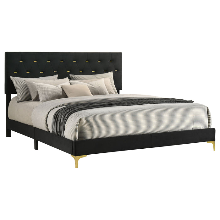 Kendall Upholstered Eastern King Panel Bed Black