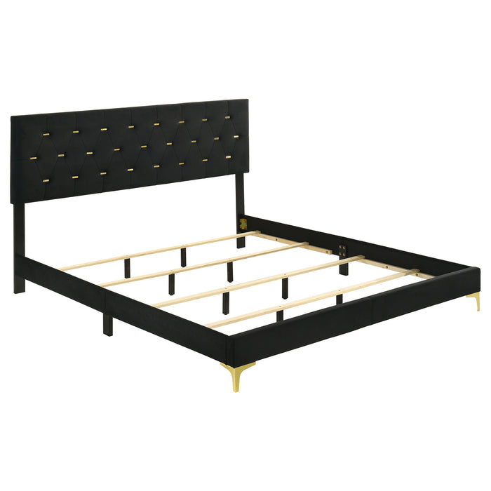 Kendall Upholstered California King Panel Bed Black