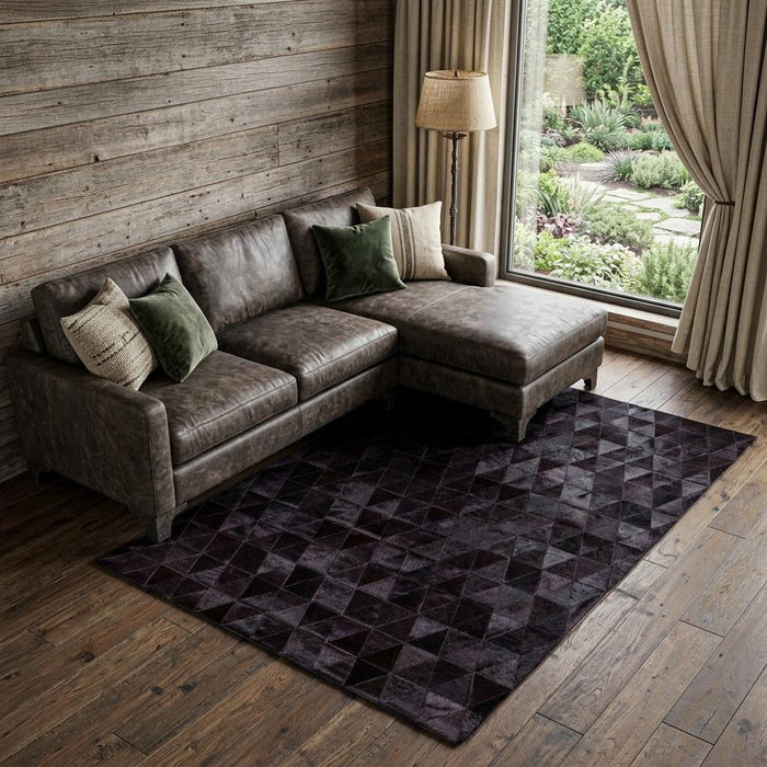 8' X 10' Cowhide Patchwork Area Rug (544498) - Black