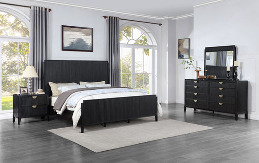 Brookmead 4-piece Eastern King bedroom set by CoasterEveryday featuring a black finish and modern furniture design.