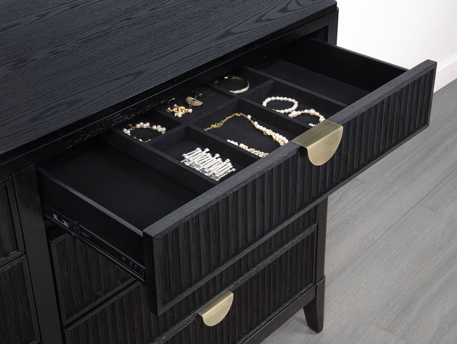 Brookmead 8-drawer Dresser with Mirror Black