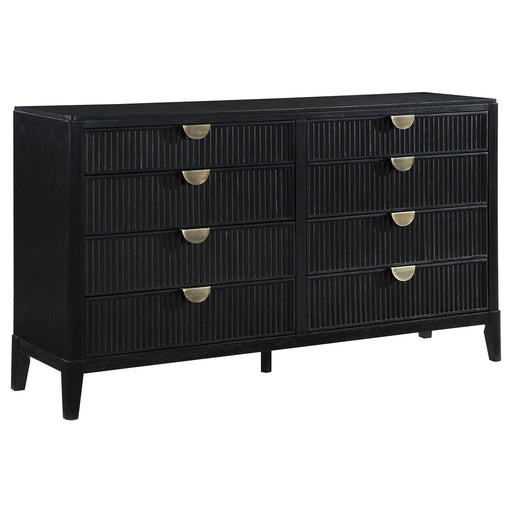 Black Brookmead 8-drawer dresser by CoasterEveryday with sleek modern design and spacious storage drawers.