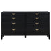 Black Brookmead 8-drawer dresser from CoasterEveryday with sleek metal handles and a modern furniture design.