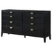 Black Brookmead 8-drawer dresser by CoasterEveryday, showcasing a sleek modern furniture piece with multiple spacious drawers.