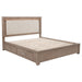 Kenora 56-inch Eastern King LED Storage Bed by CoasterEveryday in barley brown with built-in LED lighting and storage drawers.
