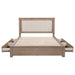Kenora 56-inch Eastern King LED Storage Bed in Barley Brown by CoasterEveryday, showcasing the bed frame with built-in LED lights and storage drawers.
