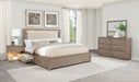 CoasterEveryday Kenora 4-piece California King bedroom set in barley brown, includes bed frame and matching furniture pieces.
