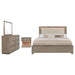 Kenora 4-piece California King bedroom set by CoasterEveryday in barley brown wood finish, including bed frame and matching furniture pieces.