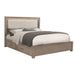 California King LED storage bed in barley brown with sleek lines and built-in lighting, made by CoasterEveryday.