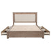 Kenora 56-inch California King LED storage bed in Barley Brown by CoasterEveryday, featuring built-in LED lights and storage drawers.