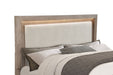 California King LED storage bed in barley brown with a sleek, modern design from CoasterEveryday, featuring built-in LED lighting and storage drawers.