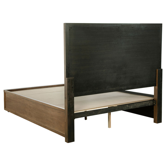 Ash brown California King bedroom set with five-piece furniture including a bed, nightstands, and dresser from CoasterEveryday.