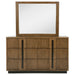 Ash brown Terrace 6-drawer dresser with mirror by CoasterEveryday, featuring sleek wooden drawers and a matching mirror for bedroom decor.