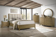 Natural pine Granada 5-drawer bedroom chest of drawers by CoasterEveryday, showcasing the wood finish and classic furniture design.