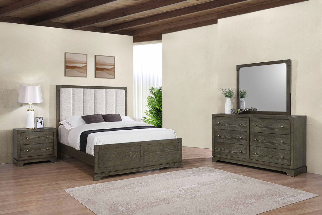 CoasterEveryday Gran Park California King bedroom furniture set with dark cocoa finish, including bed, dresser, and side tables.
